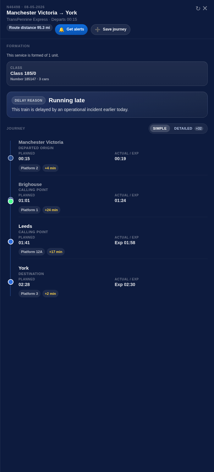 Service detail screenshot for N46498